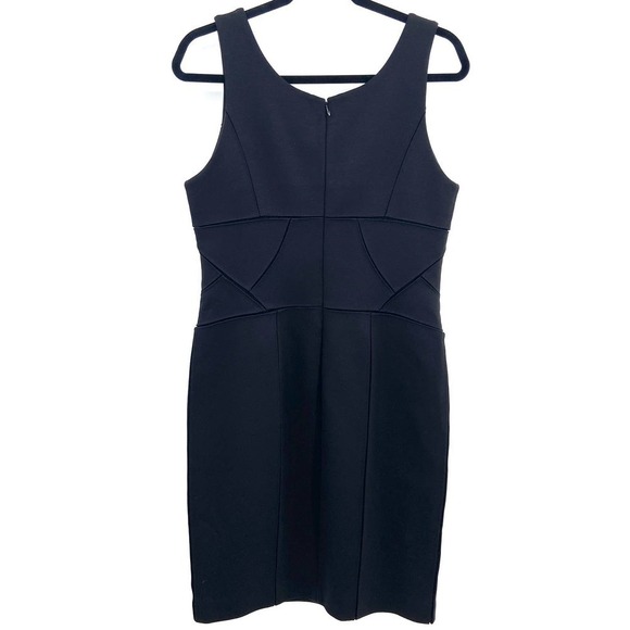 ROBERT RODRIGUEZ Black Sleeveless Scoop Neck Patch Detail Cocktail Dress Size 12 - Picture 2 of 6